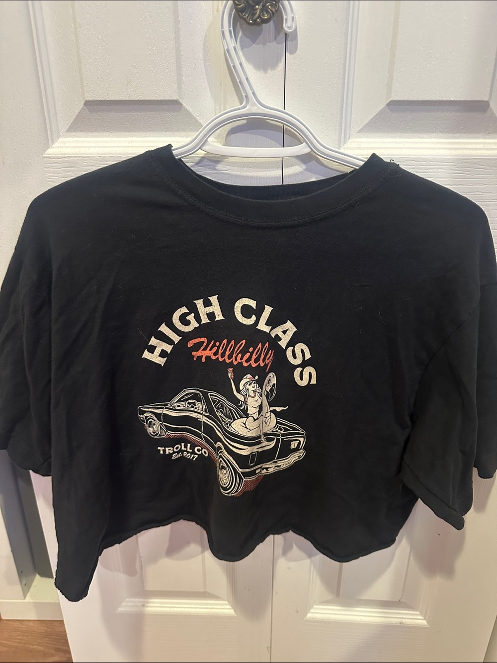 High Class Hillbilly Black Graphic Crop Tee
